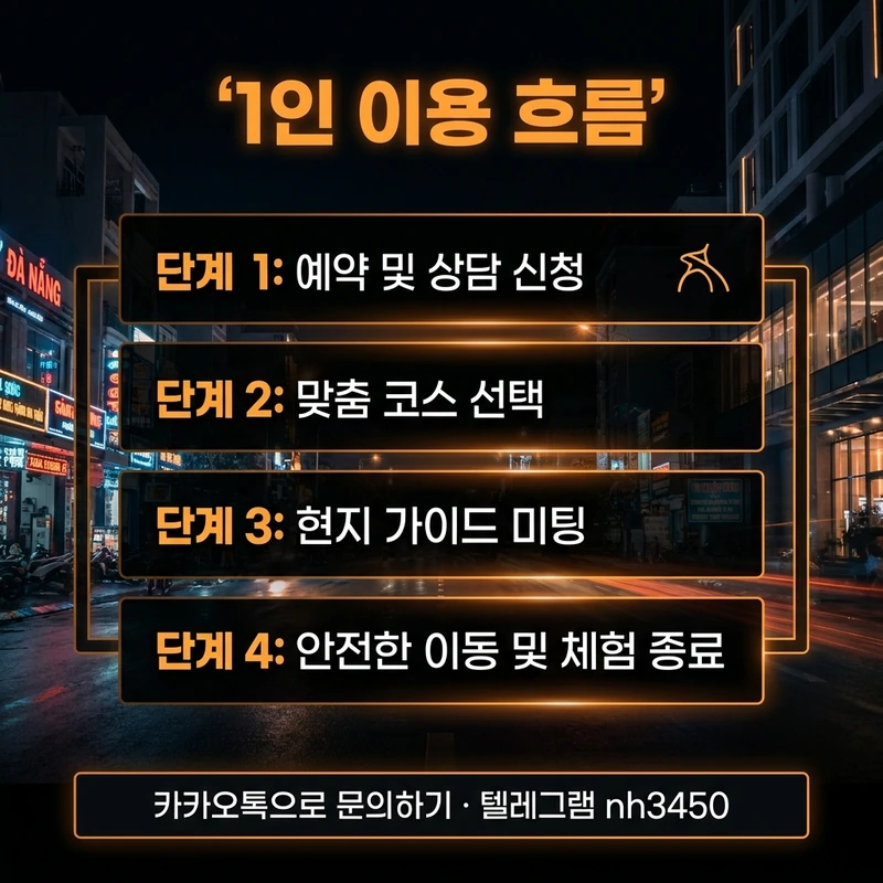 다낭 가라오케 1인 이용 흐름 — 예약부터 초이스까지